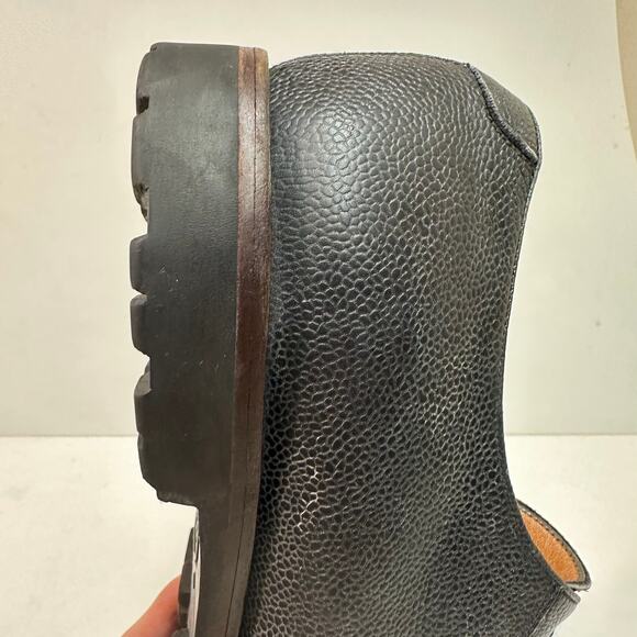 VGUC Salvatore Ferragamo Plain Toe Derby Black Scotch Grain Italy US 11.5 D - Picture 13 of 13